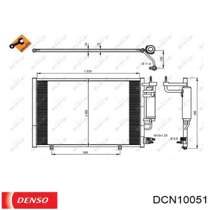 Радіатор кондиціонера DCN10051 Denso