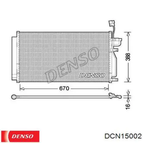 Радіатор кондиціонера DCN15002 Denso