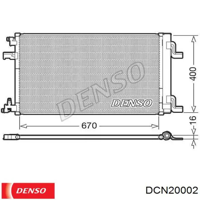 Купити DCN20002 Denso Радіатор системи охолодження кондиціонера