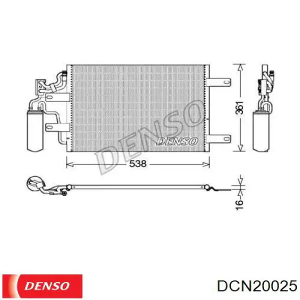 Купити DCN20025 Denso Радіатор системи охолодження кондиціонера