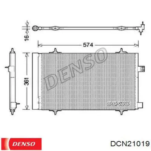 DCN21019 Denso радіатор кондиціонера
