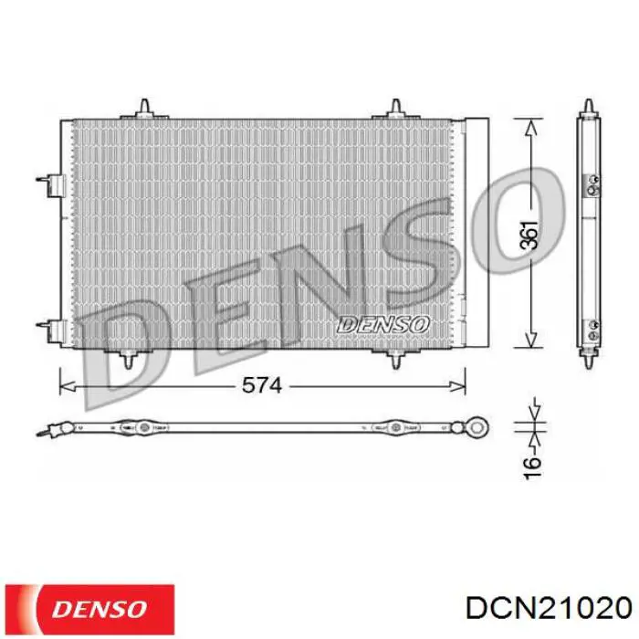 Радіатор кондиціонера DCN21020 Denso