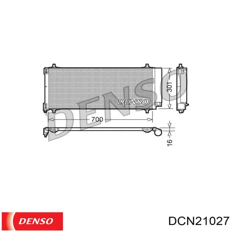 DCN21027 Denso радіатор кондиціонера
