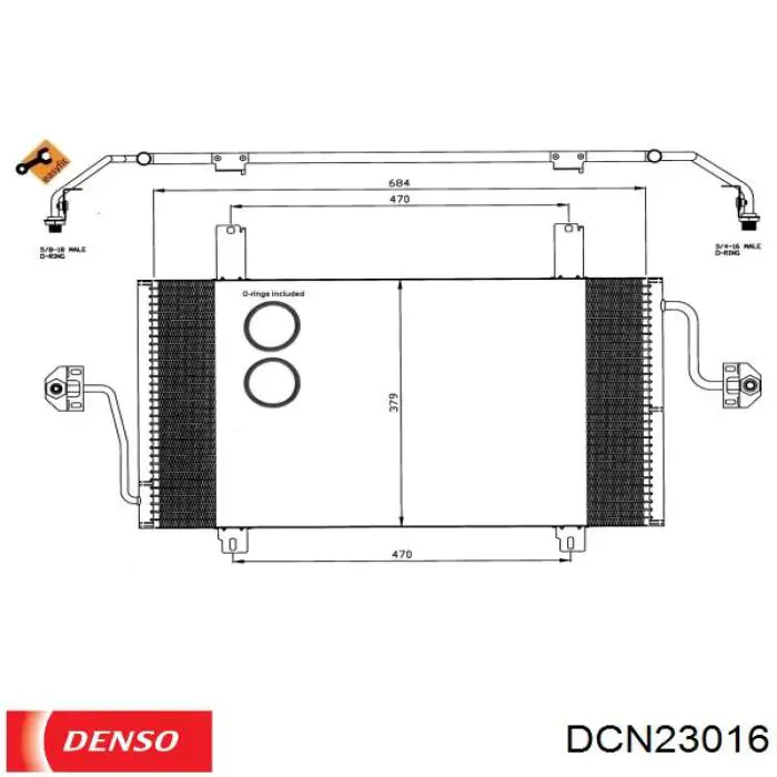 DCN23016 Denso радіатор кондиціонера
