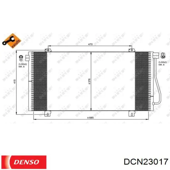 Купити DCN23017 Denso Радіатор системи охолодження кондиціонера