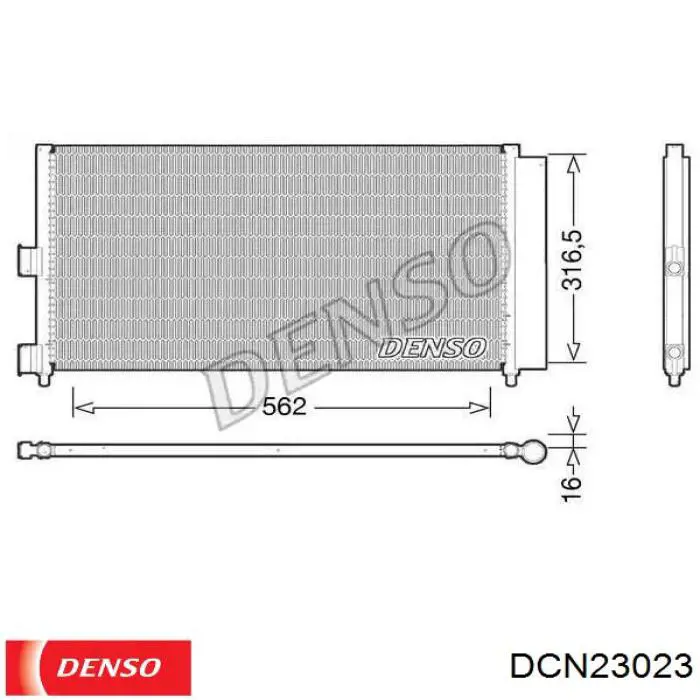 DCN23023 Denso радіатор кондиціонера