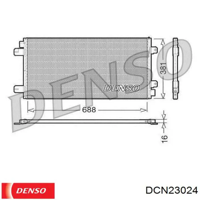 DCN23024 Denso радіатор кондиціонера