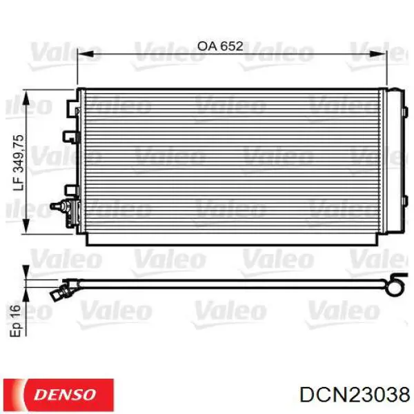 Радіатор кондиціонера DCN23038 Denso