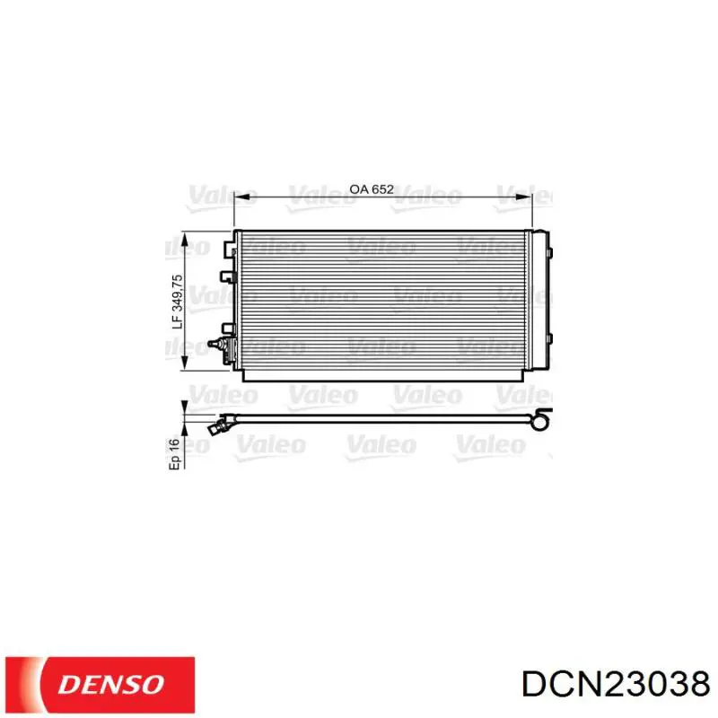 Радіатор кондиціонера DCN23038 Denso