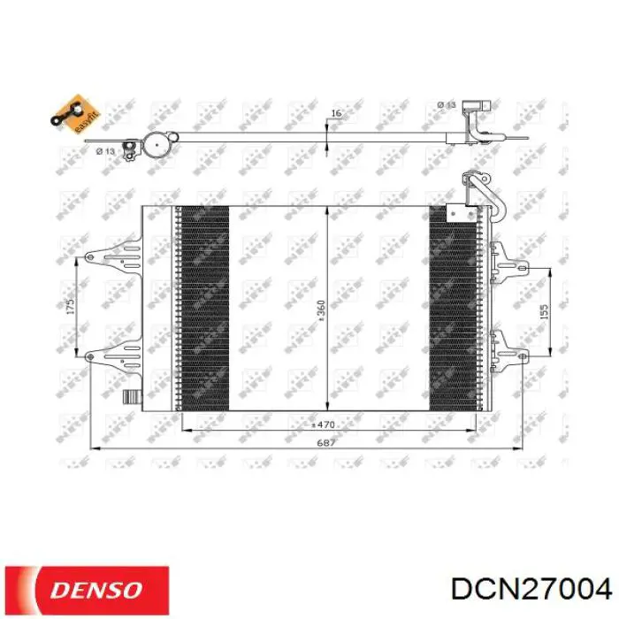 DCN27004 Denso радіатор кондиціонера