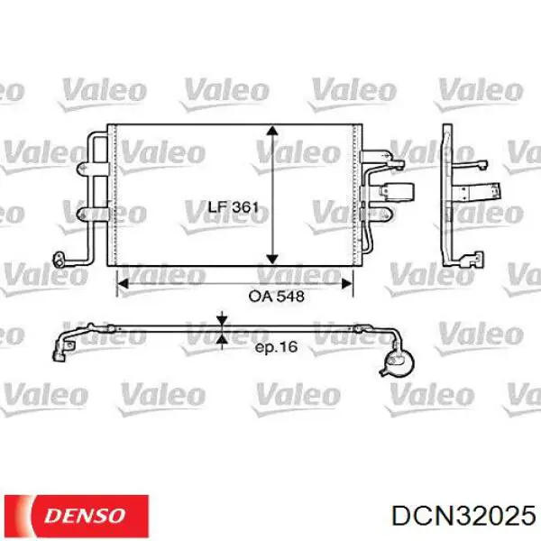 DCN32025 Denso радіатор кондиціонера