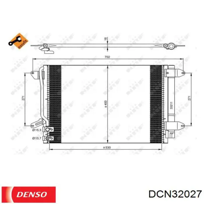 Купити DCN32027 Denso Радіатор системи охолодження кондиціонера