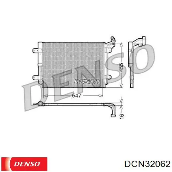 Конденсатор кондиціонера Denso DCN32062 ціна, від 91.94 USD