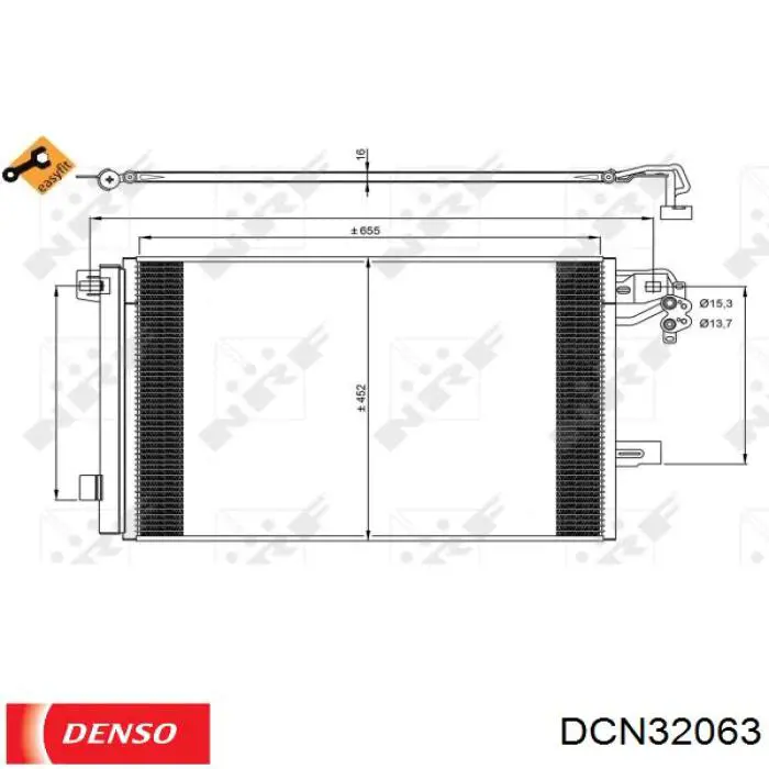DCN32063 Denso радіатор кондиціонера