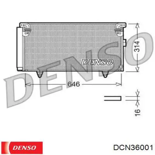 DCN36001 Denso радіатор кондиціонера