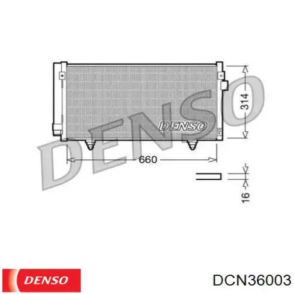 Радіатор кондиціонера DCN36003 Denso