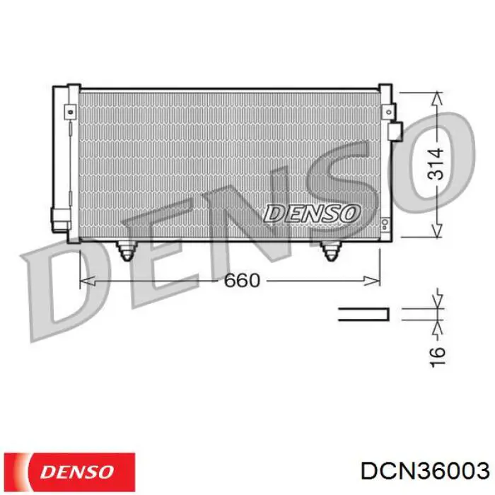 Радіатор кондиціонера DCN36003 Denso