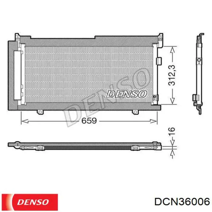 Купити DCN36006 Denso Радіатор системи охолодження кондиціонера