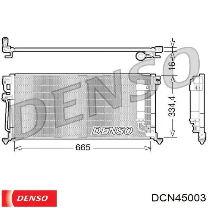 Купити DCN45003 Denso Радіатор системи охолодження кондиціонера