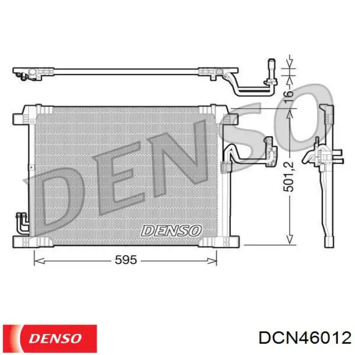 Купити DCN46012 Denso Радіатор системи охолодження кондиціонера