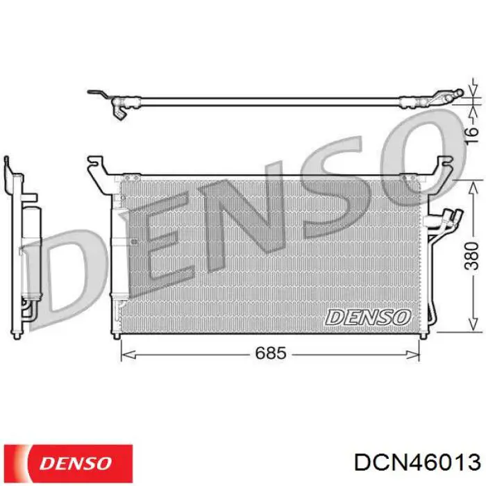 Купити DCN46013 Denso Радіатор системи охолодження кондиціонера