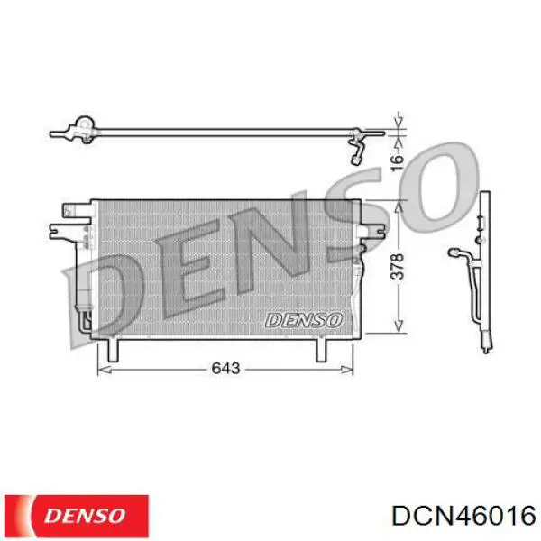 Купити DCN46016 Denso Радіатор системи охолодження кондиціонера