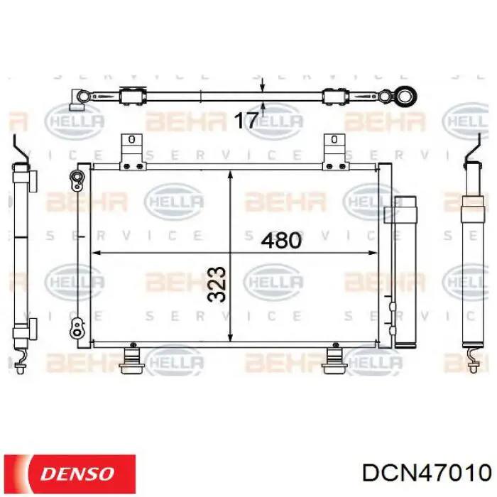 Купити DCN47010 Denso Радіатор системи охолодження кондиціонера