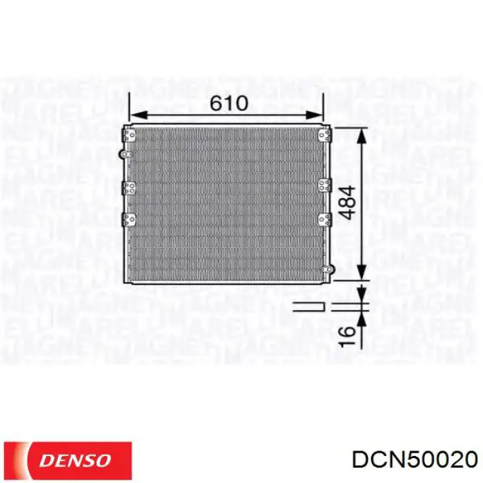 Радіатор кондиціонера DCN50020 Denso