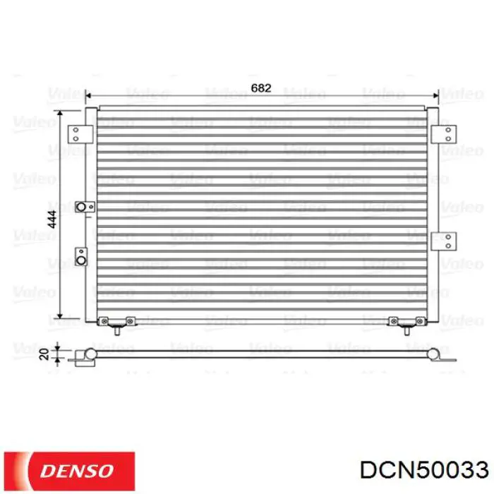 Купити DCN50033 Denso Радіатор системи охолодження кондиціонера