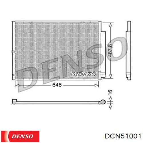 Радіатор кондиціонера DCN51001 Denso