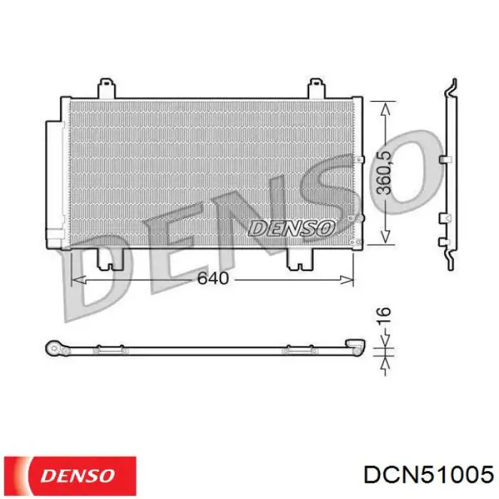 Купити DCN51005 Denso Радіатор системи охолодження кондиціонера