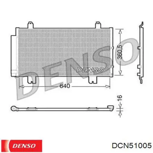 DCN51005 Denso радіатор кондиціонера