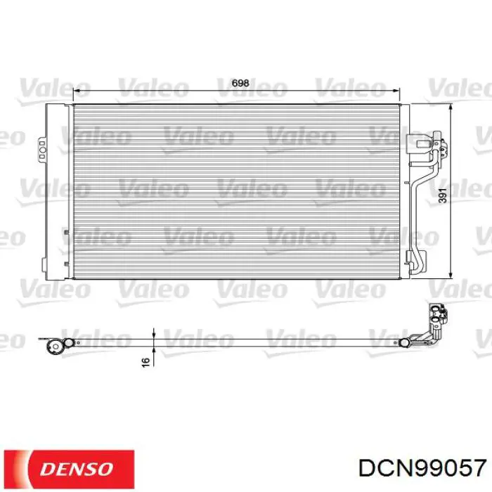Купити DCN99057 Denso Радіатор системи охолодження кондиціонера