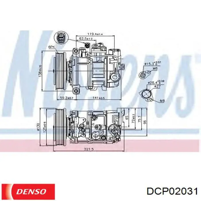 Компресор кондиціонера DCP02031 Denso