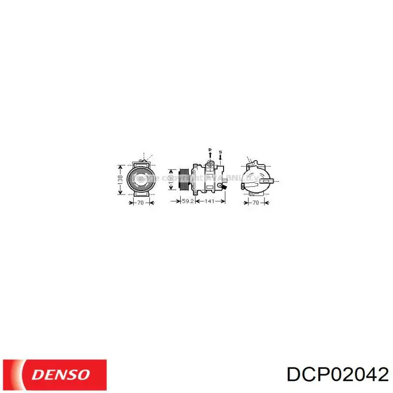 Компресор кондиціонера DCP02042 Denso