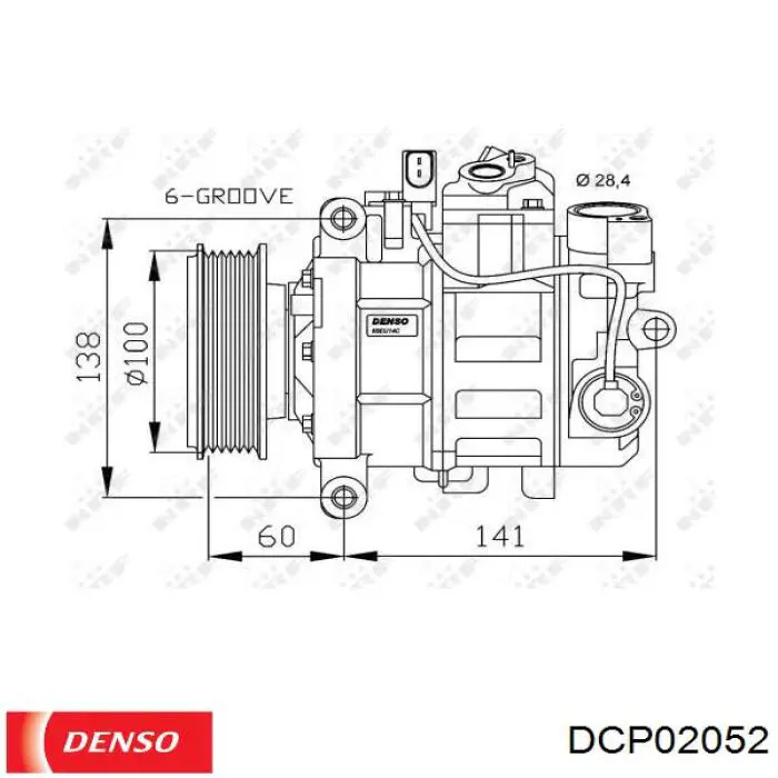 Компресор системи кондиціювання Denso DCP02052 ціна, від 286.84 USD