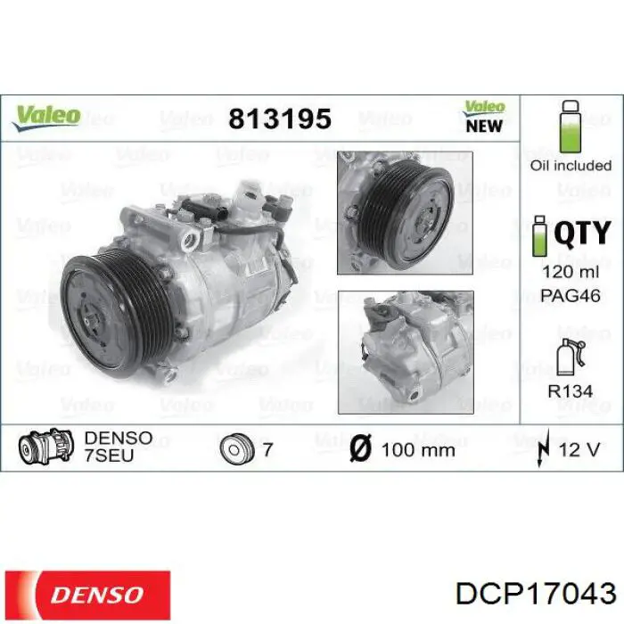 Купити DCP17043 Denso Компресор кліматичної установки