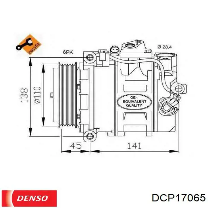 Компресор кондиціонера DCP17065 Denso