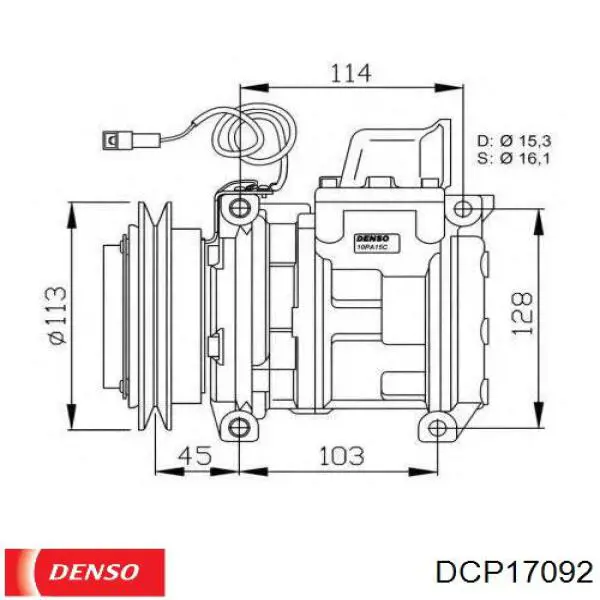 Компресор кондиціонера DCP17092 Denso