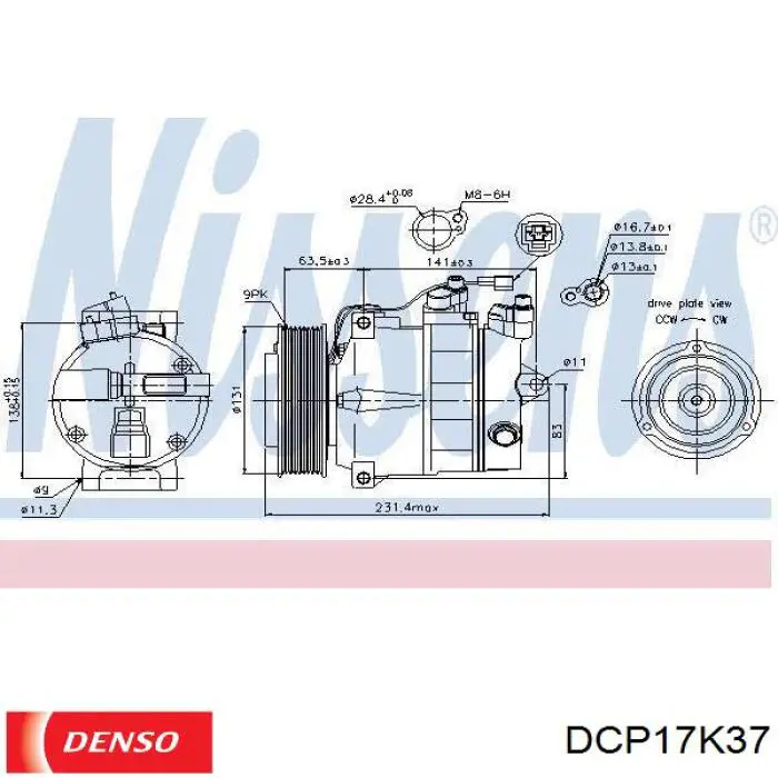 Компресор кондиціонера DCP17K37 Denso