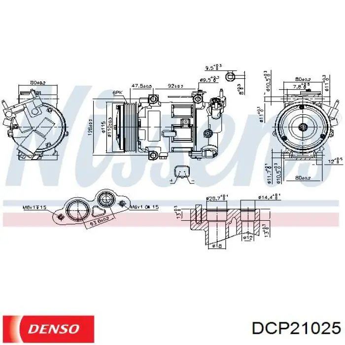 Компресор кондиціонера DCP21025 Denso