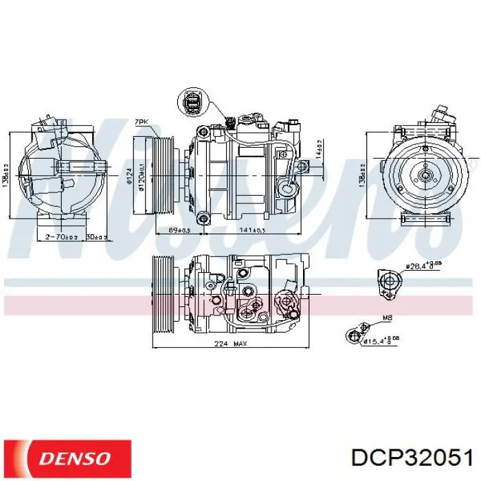 Компресор системи кондиціювання Denso DCP32051 ціна, від 182.22 USD