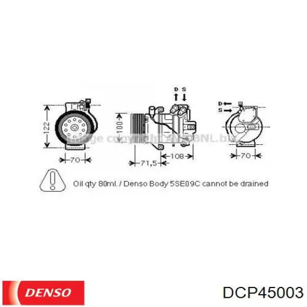 DCP45003 Denso Компресор холодоагенту
