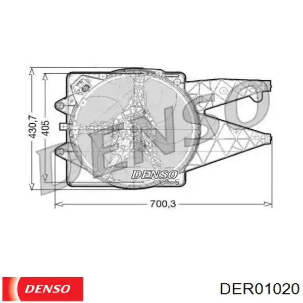 Дифузор радіатора охолодження, в зборі з двигуном і крильчаткою Denso DER01020 ціна, від 98.41 USD