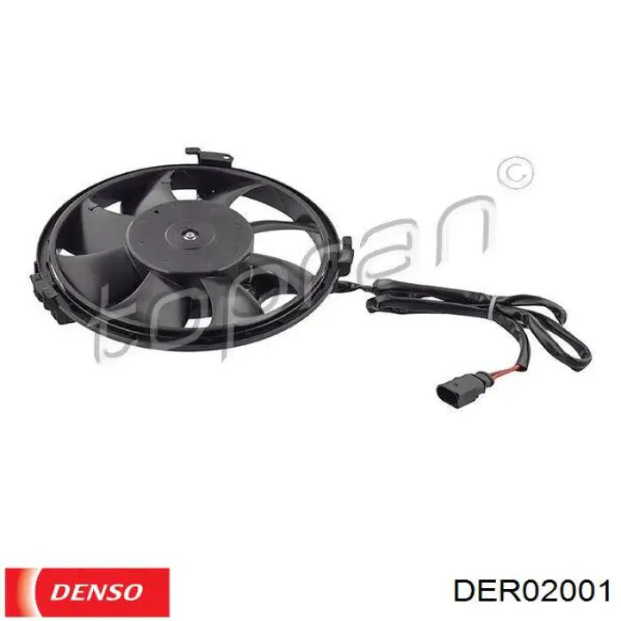 DER02001 Denso електровентилятор охолодження в зборі (двигун + крильчатка)