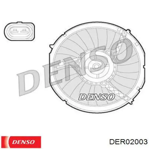 Електровентилятор кондиціонера в зборі (мотор + крильчатка) Denso DER02003