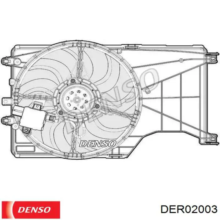 Електровентилятор кондиціонера в зборі (двигун + крильчатка) DER02003 Denso
