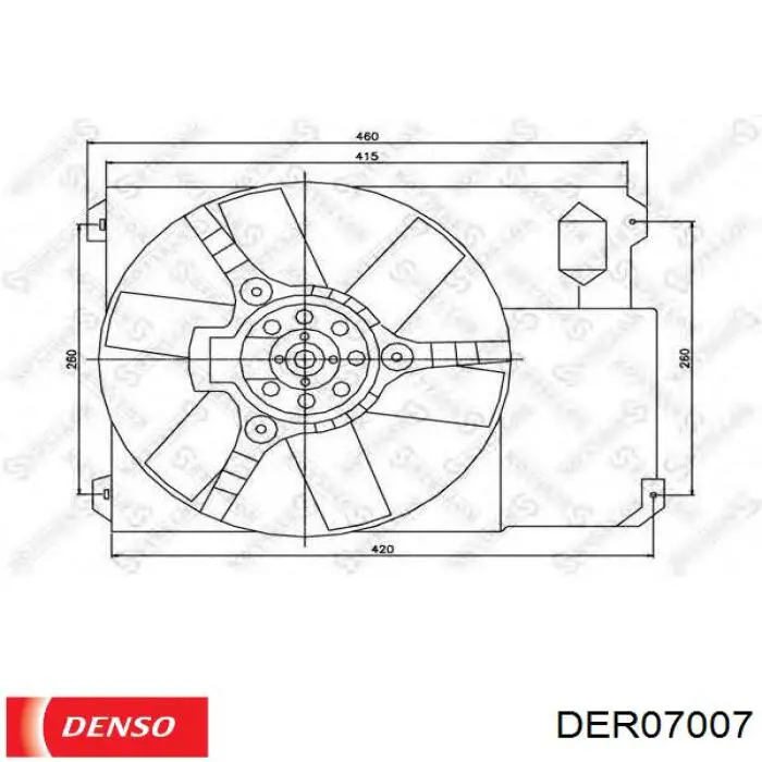 Вентилятор радіатора Denso DER07007 ціна, від 72.02 USD