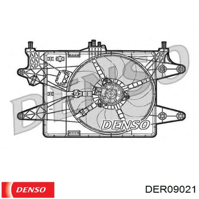 DER09021 Denso дифузор радіатора охолодження, в зборі з двигуном і крильчаткою