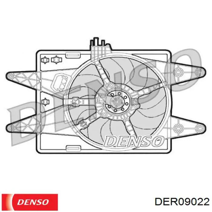DER09022 Denso дифузор радіатора охолодження, в зборі з двигуном і крильчаткою